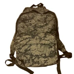 Acid Wash Backpack Grey Black Marbled Canvas School Travel Bag